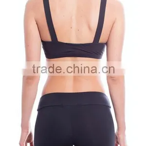 Compression Athletic Cut Out Sports Bra Fitness Crop Top thumbnail-2