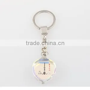 2016 Best Selling Mini Heart Shape Crystal Keychain Color Printing Beautiful Picture thumbnail-1
