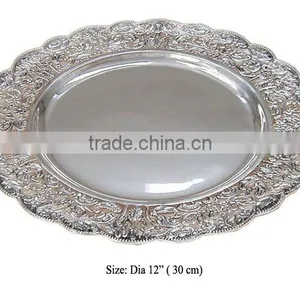 Designer Hot Wedding Silver Charger Plate thumbnail-1