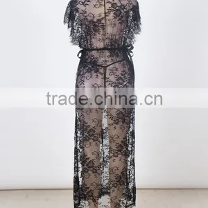 Women Long Gown See Through Transparent Lingerie thumbnail-2
