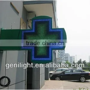 Waterproof Full Color Gif Animation Double Sides LED Pharmacy Cross Display for Shop thumbnail-5
