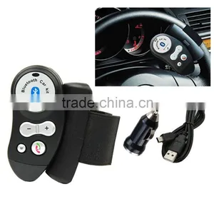 Rechargeable Car Steering Wheel Bluetooth Hands Free Speaker Kit FM12 thumbnail-1