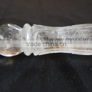 CRYSTAL QUARTZ CARVING HEALING STICK thumbnail-3