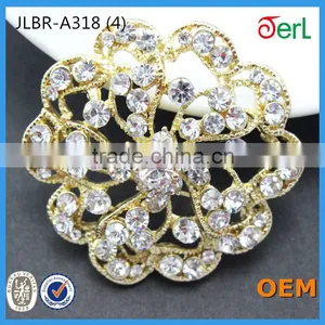 Handmade Wedding Invitations Rhinestone Artificial Flower Brooch for Women Dresses thumbnail-2