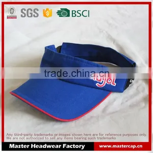 100% Cotton Fabric Sun Visor With Embroidery thumbnail-1