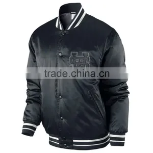 Custom Made Plain Satin College Varsity Jacket/ Letterman Varsity Jacket / Baseball Varsity Jack thumbnail-1