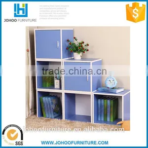 Modern Kindergarten Wood Furniture Colorful Wooden Children Bookshelf thumbnail-5