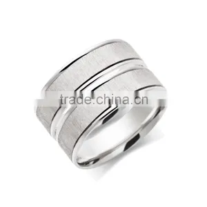 Dainty Satin Finish Men's Silver Rings Vogue Jewelry Wedding Rings thumbnail-1