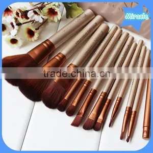 Professional Naked 3 Brush Wooden Handle Cosmetic Brush Set thumbnail-1