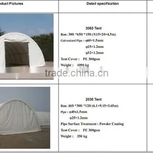 Galvanized or Powder Coated PE PVC Steel Waterftoof Folding Tent High Quality thumbnail-1