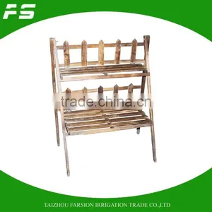Home And Garden 2Tiers Wooden Flower Pot Stand Flower Box Holder Planter Stand thumbnail-1