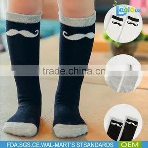 Factory Wholesales Girls Mustache Baby Socks Cotton Knee High Socks thumbnail-3