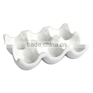 Egg Crate - White Porcelain Six Egg Decorative Crate thumbnail-1