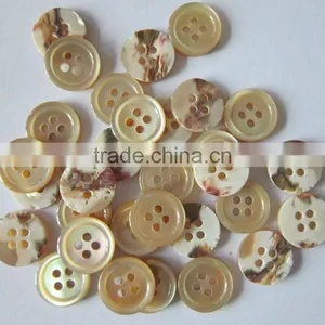4 Holes Natural Brown Trochus Shell Buttons With Rim thumbnail-1
