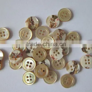 4 Holes Natural Brown Trochus Shell Buttons With Rim thumbnail-4
