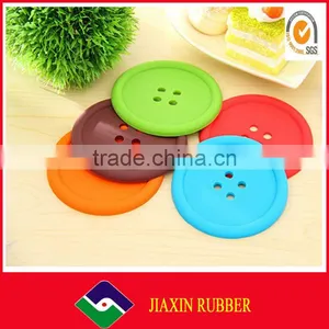 Promotion Multicolor Fastener Button Shaped Cup Glass Mat thumbnail-1