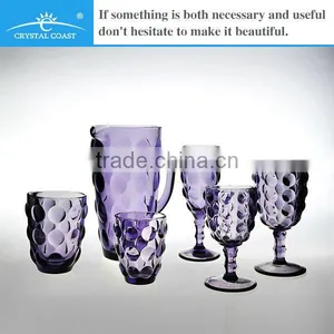 Bulk Drinking Water Glass Set Cold Water Glass Set Purple Glass Water Jug Set thumbnail-1