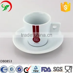 Custom Logo Wholesale Ceramic Coffee Cup and Saucer Set thumbnail-1