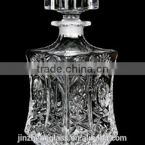 Wholesale 1000ml Square Wine Glass Bottle Liquor Glass Bottle With Glass Stopper thumbnail-1