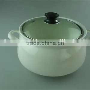 Cheap Ivory White Ceramic Soup Tureen With Glass Lid thumbnail-1
