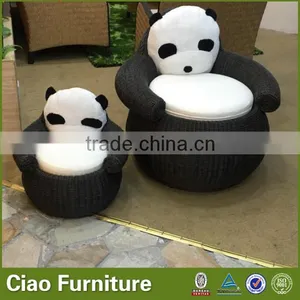 Modern Cute Panda Rattan Sofa Living Room Coner Sofa Furniture thumbnail-1