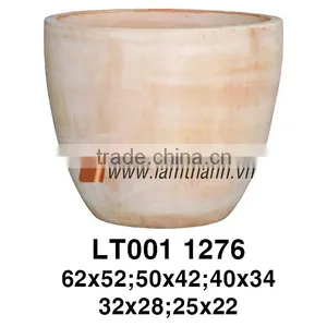 East Asia Egg Shaped Classic White Wash Flower Pot thumbnail-1