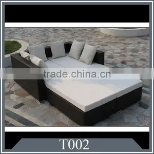 Double Rattan Sofa Bed Outdoor Rattan Furniture thumbnail-2