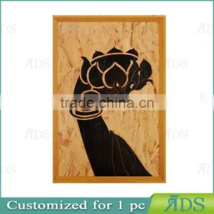 Framed Handmade Veneer Buddha Decorative Wall Art thumbnail-2