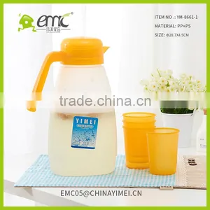 Cold Kettle Sets With Lid Plastic Juice and Tea Vottle With 4 Cups thumbnail-3