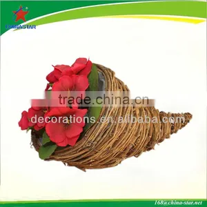 Rattan Hanging Basket With Horn Shape thumbnail-1