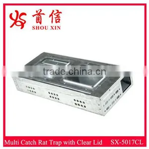 Multi Catch Reusable Metal Rat Trap With Clear Lid SX-5017CL thumbnail-1