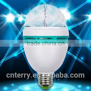 Newly Launched Auto Mini Party Light Stage Lighting LED Bulbs E27 B22 3W Bulb Full Color RGB LED Plastic Rotating Lamp thumbnail-1