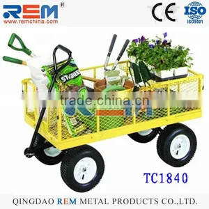 TOOL CART TC1840 GARDEN TOOL CART FOUR PNEUMATIC WHEEL METAL PAN GALVANIZED WHEEL RIM thumbnail-1