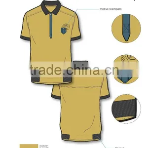 2016 Men's Fashion Yellow Polo Golf Shirt Italy Design With Bottom Hem Rib thumbnail-1