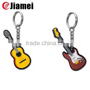 Soft Pvc Rubber Keychain OEM Shape Guitar Keyring thumbnail-1