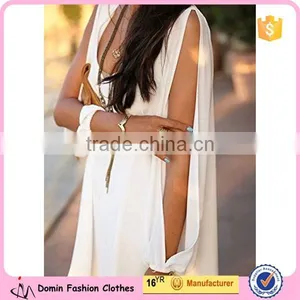 Womens Off Shoulder V-neck A-line Mini Strapless Loose Casual Dress thumbnail-2