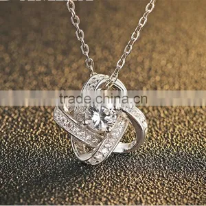 2017 New Fashion Hollow Flower CZ Pendant Necklace Jewelry Eternal Lucky Star Necklace thumbnail-1