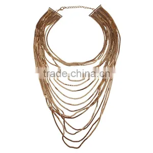 2016 Europe and the United States the New Multilayer Long Thin Chain Necklace thumbnail-6