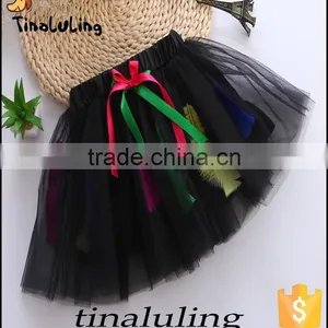 Girls Turquoise Tutu Skirts With Ostrich Feather Children Professional Ballet Tutus Pettiskirt thumbnail-2