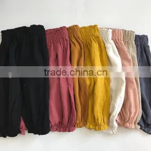 Wholesale Harem Pants Linen Fabric Boutique Kids Clothing Children Clothes thumbnail-4