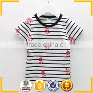2015 Style Cotton Boys Sets White Balck Stripe Children T-shirts and Pants thumbnail-3