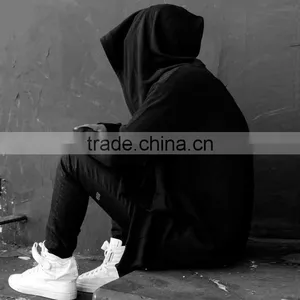 2016 Fashion Custom Full Face Zip Long Knee Length Hoodie thumbnail-1