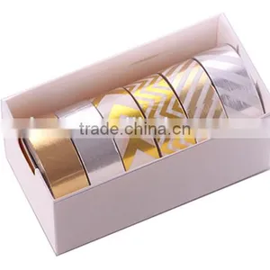 6 Colors Washi Tape One Set Adhesive Washy Tape Gold Stamping Tape thumbnail-5