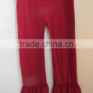 2015Hot Sale!Ladies Wear Garment Women Knit Cotton Pants Wholesale Ruffle Bottom Pants QL-204 thumbnail-1
