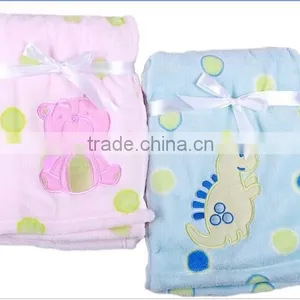 Baby Coral Fleece Blanket With Embroider/baby Blanket/fleece Blanket/wholesale Blanket thumbnail-1