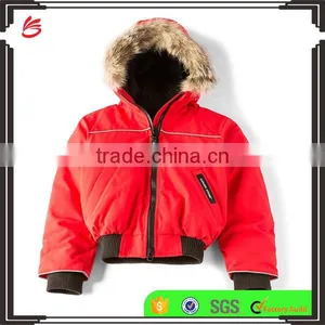 2017 OEM New Style Children's Clothing Hooded Custom Kids Winter Fur Jackets Wholesale in China thumbnail-1