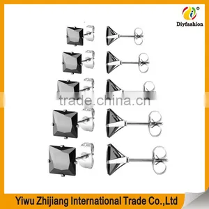 Wholesale Stainless Steel Cubic Zirconia Stud Earrings With Many Stlye thumbnail-2