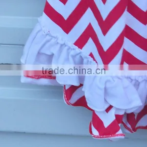 Red and White Wave Stripe Outfits Baby Girls Romper Sets Sleeveless Summer Bow Clothes thumbnail-3