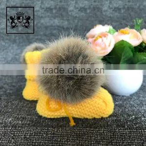 New Arrival Wholesale China Soft Sole Baby Handmade Kinitted Shoes Kids Winter Booties For Sale thumbnail-1