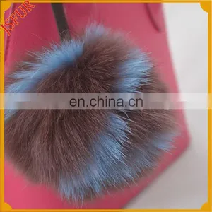 Fox Fur Ball Accessory Letter Pom Pom Fur Keychain thumbnail-3